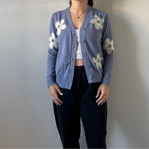 Blue & White Floral Cardigan